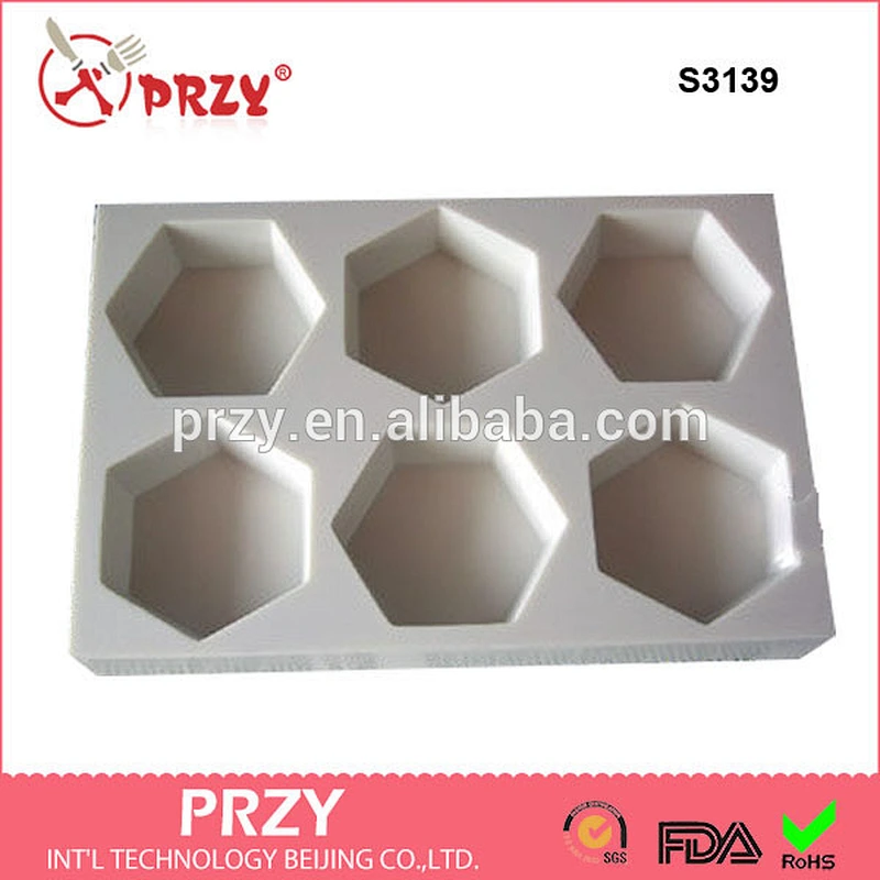 S3139 PRZY silicone mold Hexagon Shape 6 in 1 Silicone Soap Mold