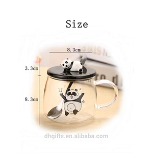 borosilicate glass coffee tea cup heat-resistant Cute panda glass
