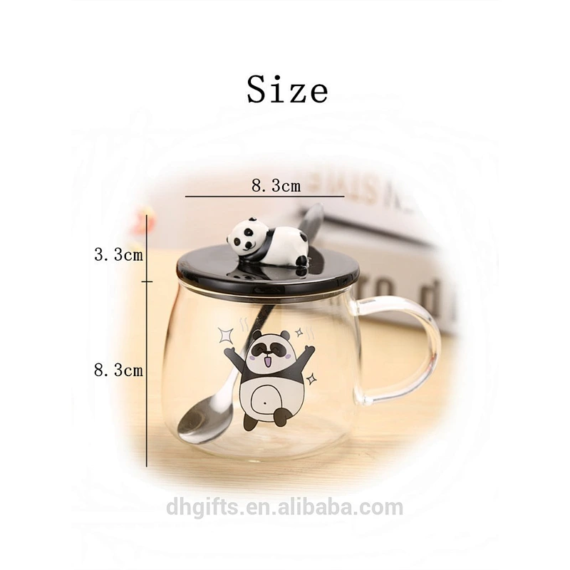 borosilicate glass coffee tea cup heat-resistant Cute panda glass