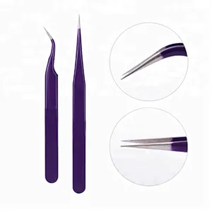 2Pcs Straight Curved Nipper Stainless Steel Manicure Nail Tools Nippers Pointed Clip Set Eyelash Extension Tweezers Tool