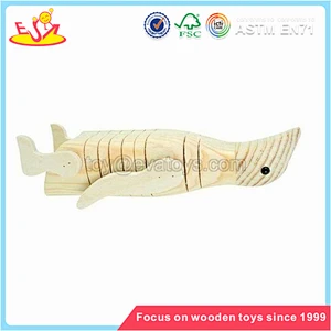 Wholesale hot sale wooden painted fish toy new creative baby wooden mini fish toy W03A015