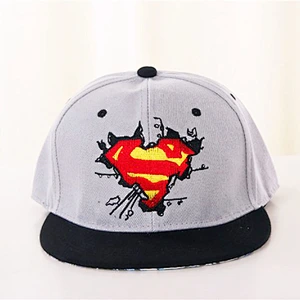 Custom 3D Superman Embroidery Trucker Cap 100% Cotton 5 Panel Baseball Caps Hats