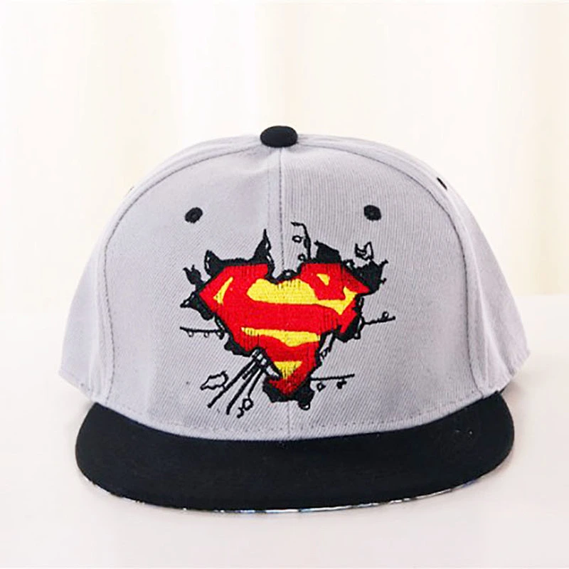 Custom 3D Superman Embroidery Trucker Cap 100% Cotton 5 Panel Baseball Caps Hats