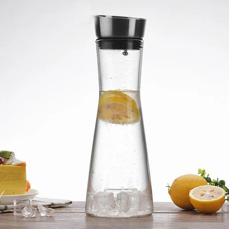 Height heat-resistant borosilicate glass bottle+304 stainless steel lid+food grade silica gel
