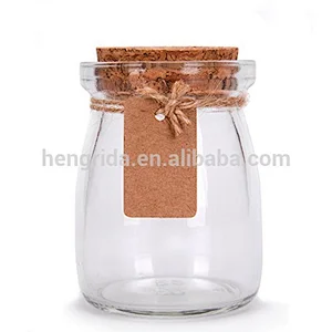 3.4oz Glass Favor Jars With Cork Lids - Honey Pot Bottles
