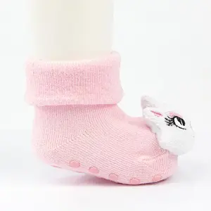 Oem Custom newborn cotton ankle socks non slip infant rubber sole toddler Socks baby cute kids