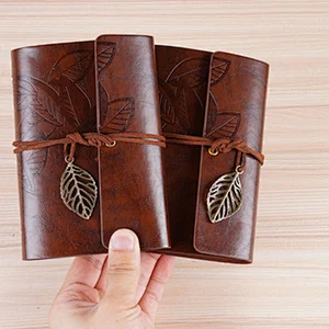 Fashion Vintage Decor Leather Six ring loose leaf clasp Notebook imitation leather Cover Travel Journal Book