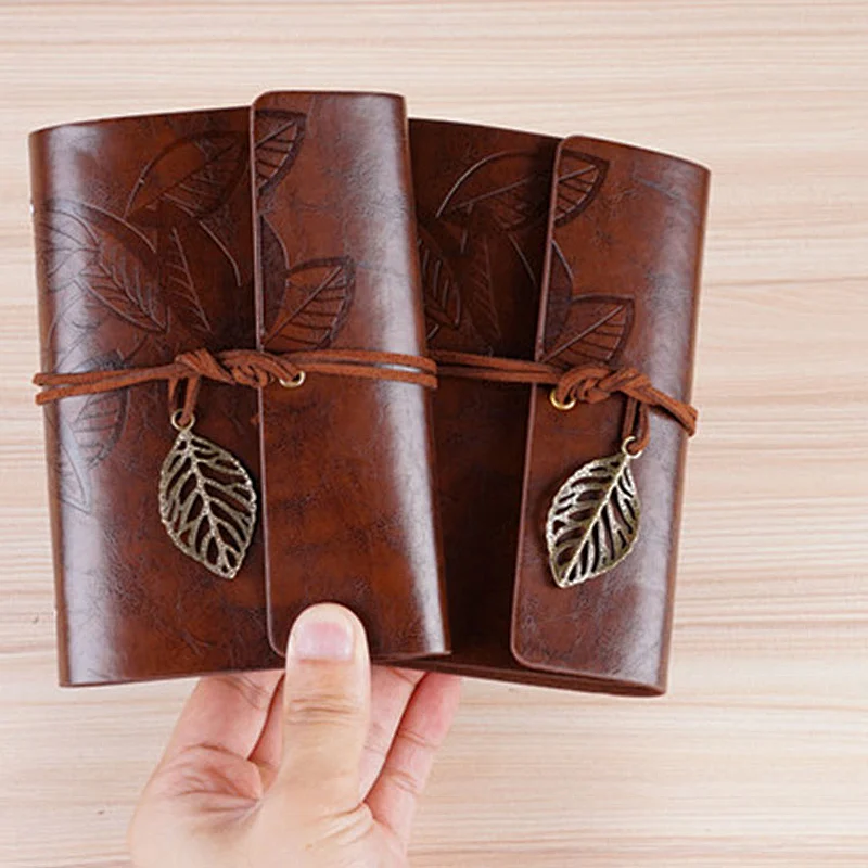 Fashion Vintage Decor Leather Six ring loose leaf clasp Notebook imitation leather Cover Travel Journal Book