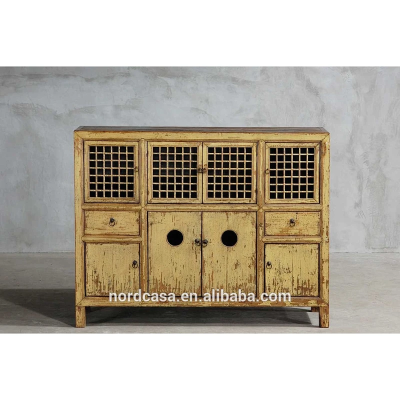 Chinese antique natural reclaimed solid wood Cabinet