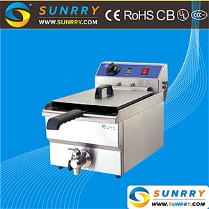 Commercial counter top deep frier 1 tank 1 basket 10L with valve and fryer baskets (SY-TF110V SUNRRY)