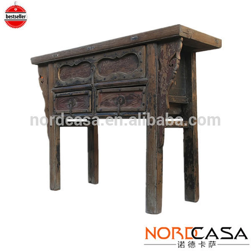 Wholesale best selling Chinese antique reproduction furniture reclaimed wood vintage long console table