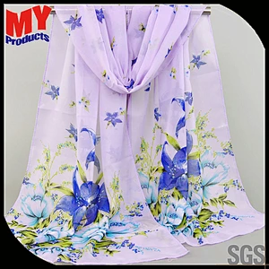 Silk Scarf Printing Materials Woman Camel Printed Scarf Embroidery Hijabarab Tudung Hijab