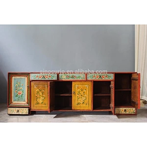wholesale furniture china Chinese antique furniture painted tv cabinet & stand for living room