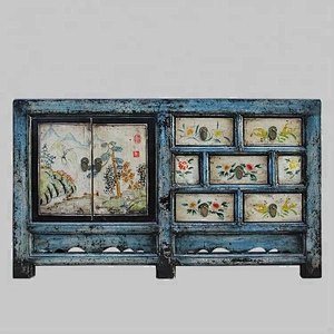 beijing chinese antique reproduction distressed painted storage furniture