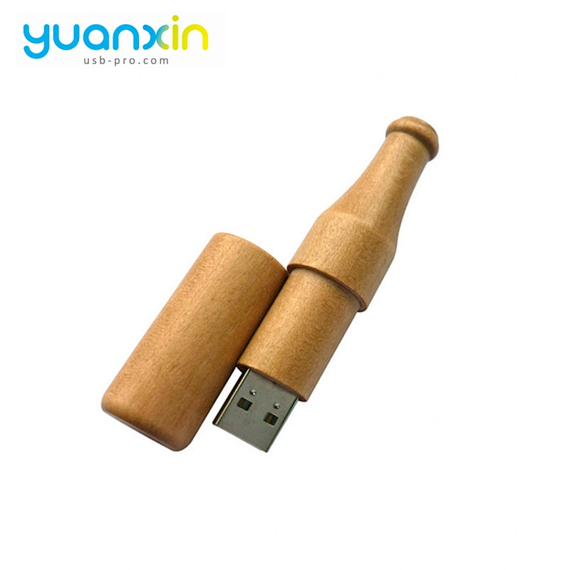 Wine bottle shape wholesale china cheap wood usb stick