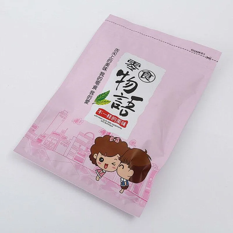 Custom wholesale pink ,blue snacks package