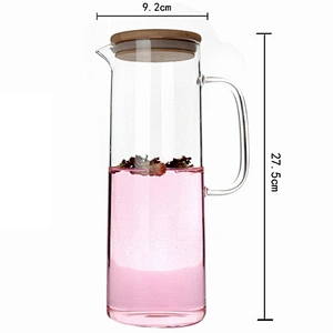 Classic Handmade Heat Resistant Height Glass Teapot With wooden plug
