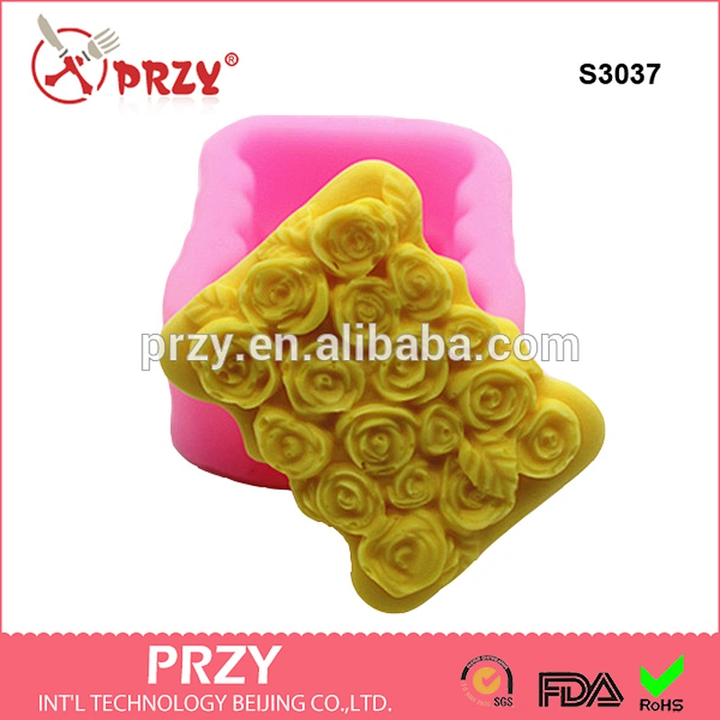 S3037 high quality silicon soap flower mold rose bud silicone handmade soap mould