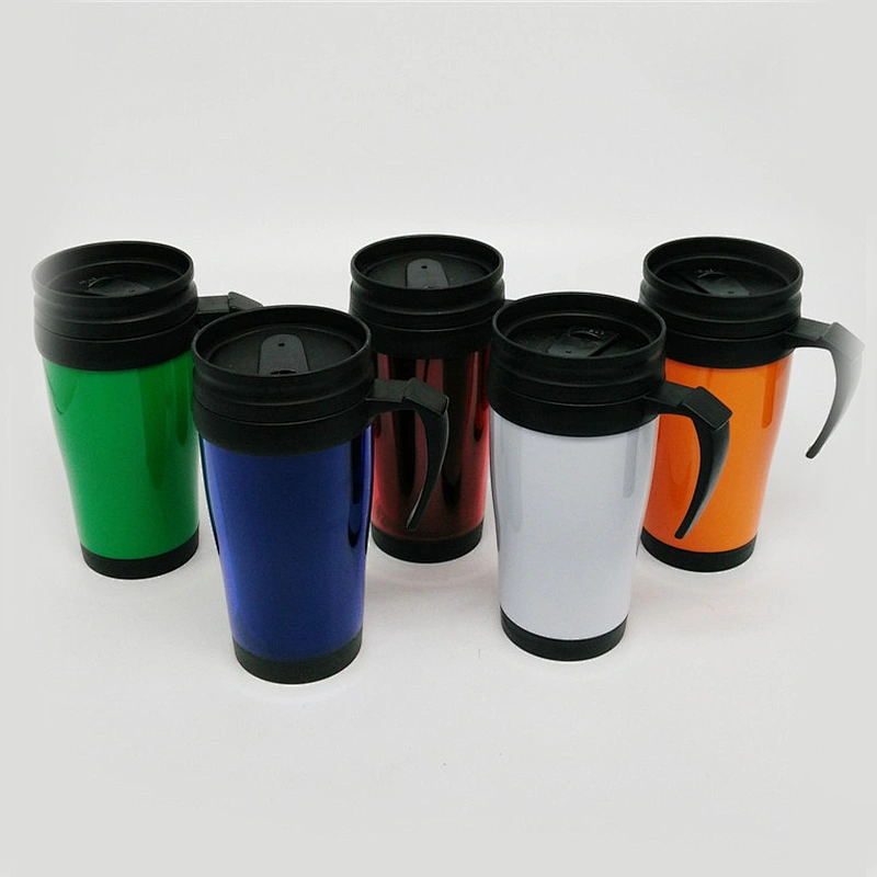 Factory Personalized Eco-friendly 16oz Custom Double Wall Plastic Thermal Coffee Tumbler Mug With Handle