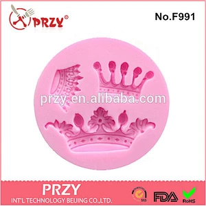 F991 crown shape Non Stick Silicone Cake Mold Fondant Molds crown silicone decorative mould for cake