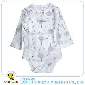 Simple style 100%cotton soft autumn long sleeve baby bodysuit