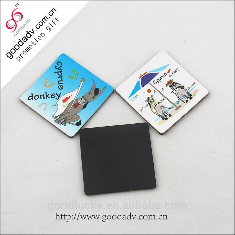 Top fashion novelty colorful wooden fridge magnet sticker