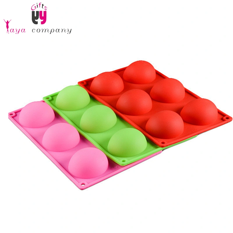 6PCs Round Shaped Cake Baking Chocolate Silicone Muffin Pan Tray