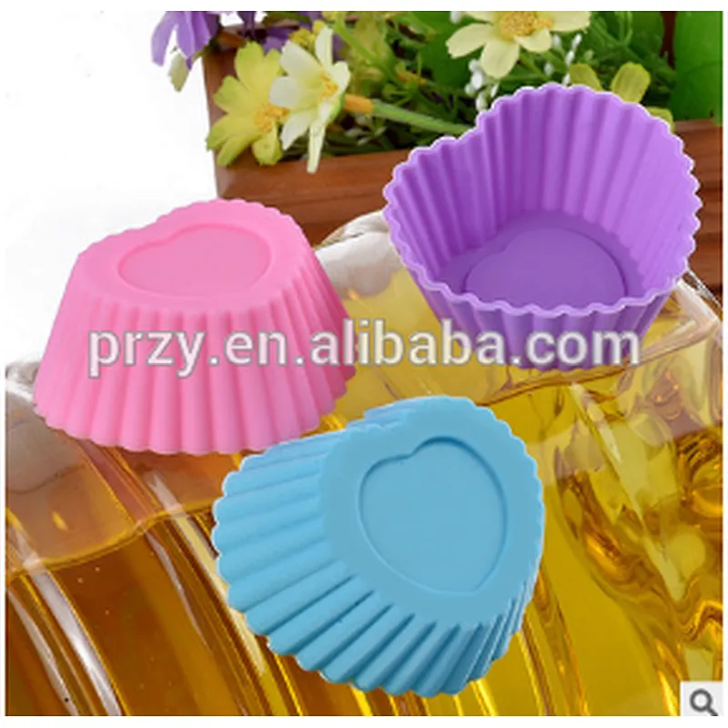 Baking Tools Eco-Friendly Silicone Heart Shaped Muffin Cake Cup
