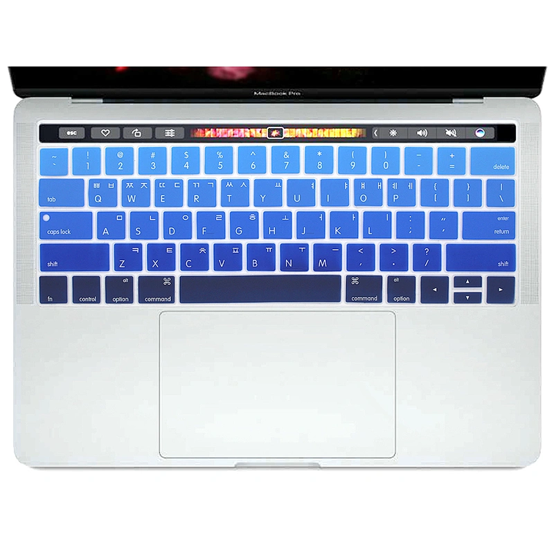 Silicone Rainbow Korean Keyboard Protective Film laptop keyboard cover for Macbook New Pro 13