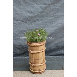 Chinese antique decoration tibetan oil bucket wooden bucket woodwork for decoration