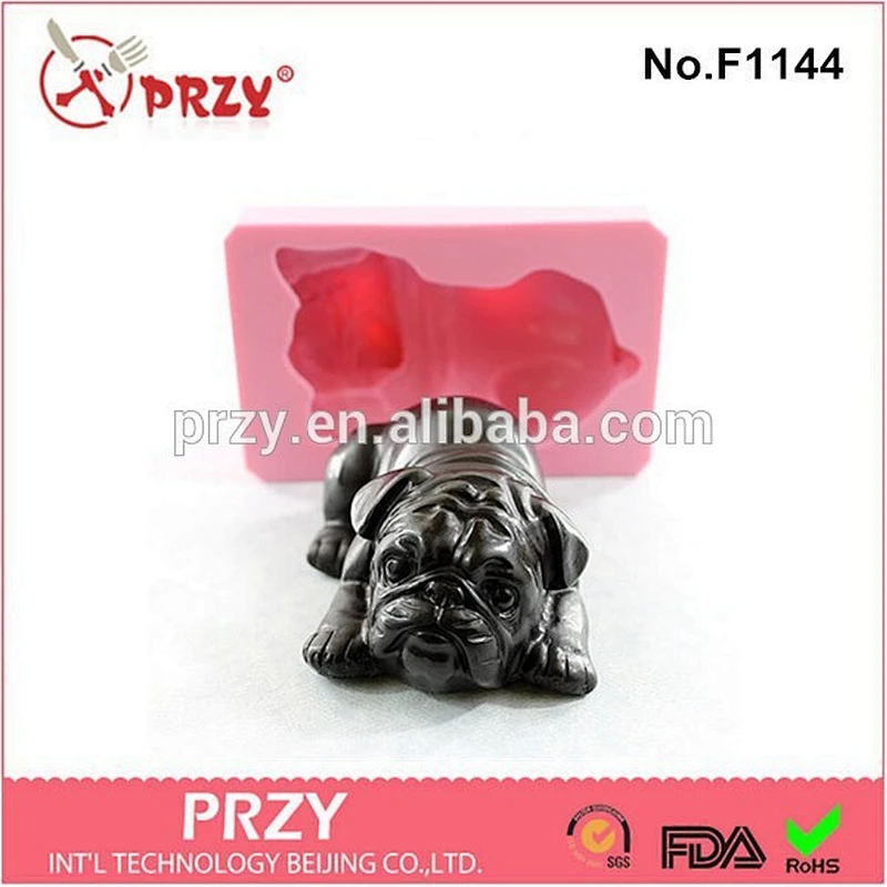 2015 newest animal silicone fondant mold/3d dog silicone mold