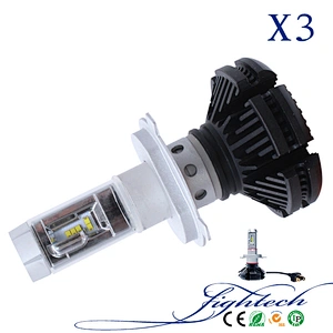 Lightech High Quality X3 Fanless LED Headlight H4 50W 8000LM H4 H13 High Low Brightness Headlamps 12v 24v For all universal car