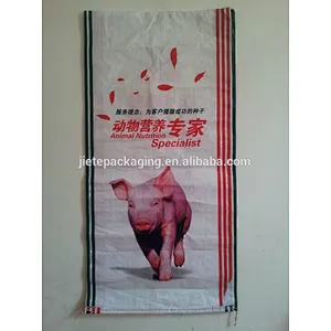 Hot sale 20kg durable bopp laminated plastic pp woven cattle feed bag for cows, rabbits, horses, sheep, chickens and pigs