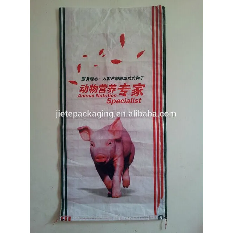 Hot sale 20kg durable bopp laminated plastic pp woven cattle feed bag for cows, rabbits, horses, sheep, chickens and pigs