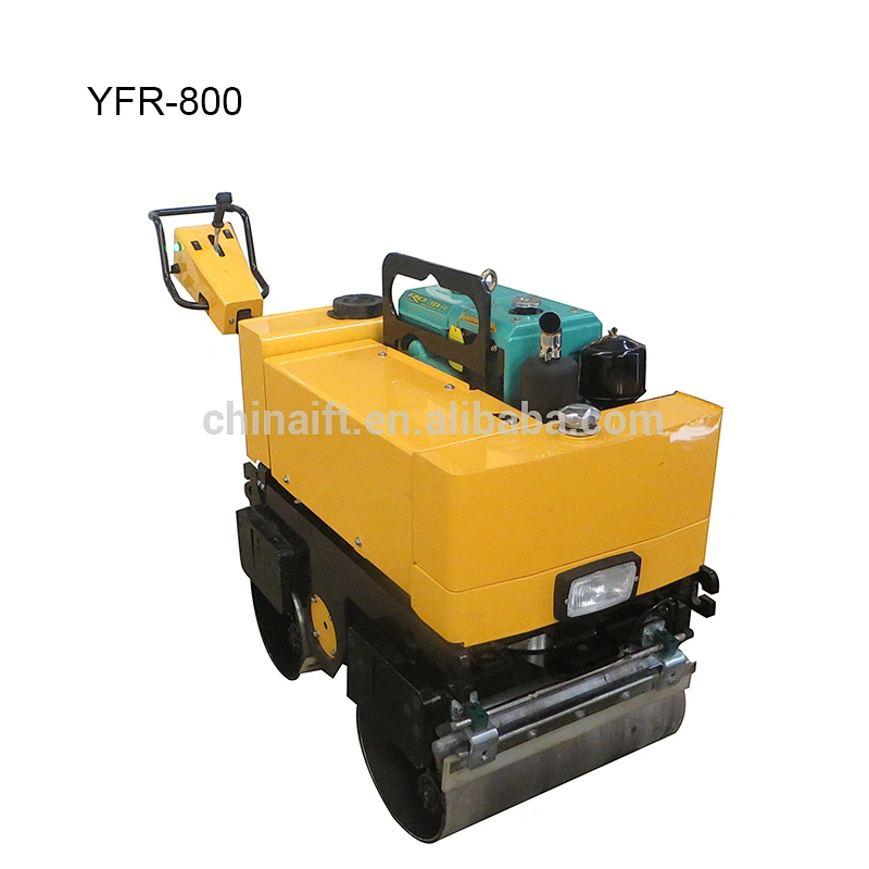 800kgs Pedestrian Hydraulic Steering Twin Drum Vibratory Rollery YFR-800CS