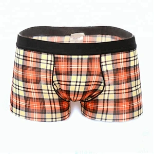 Wholesale plaid underwear spandex boxers for men