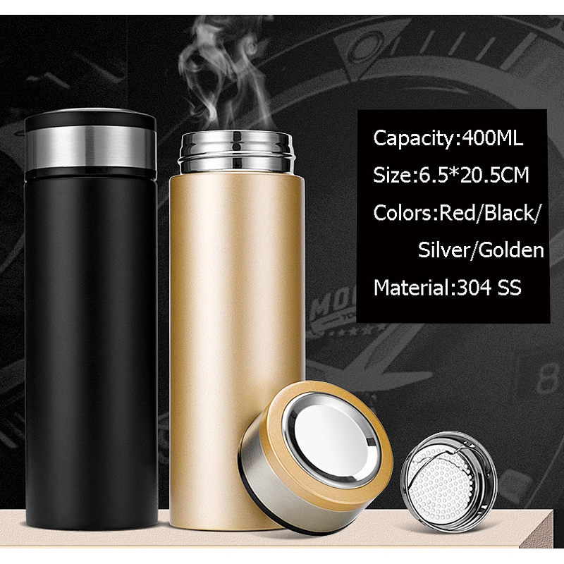 Free Customized LOGO 400 ML 304 Stainless Steel Vacuum Cups Travel Mugs Water Bottle