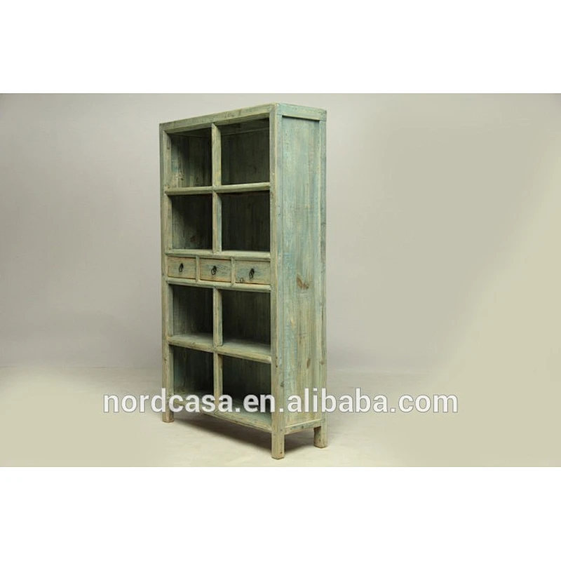 Antique recycle solid wood bookcase