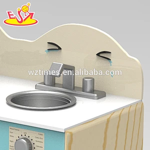 New design wooden kitchen play toys with fridge and washing machine W10C242