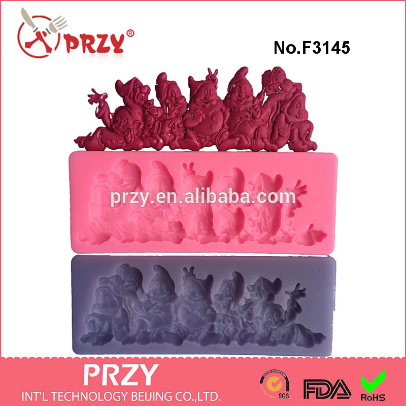 F3145 Seven Dwarfs DIY chocolate mold silicone bakeware fondant liquid silicone mold