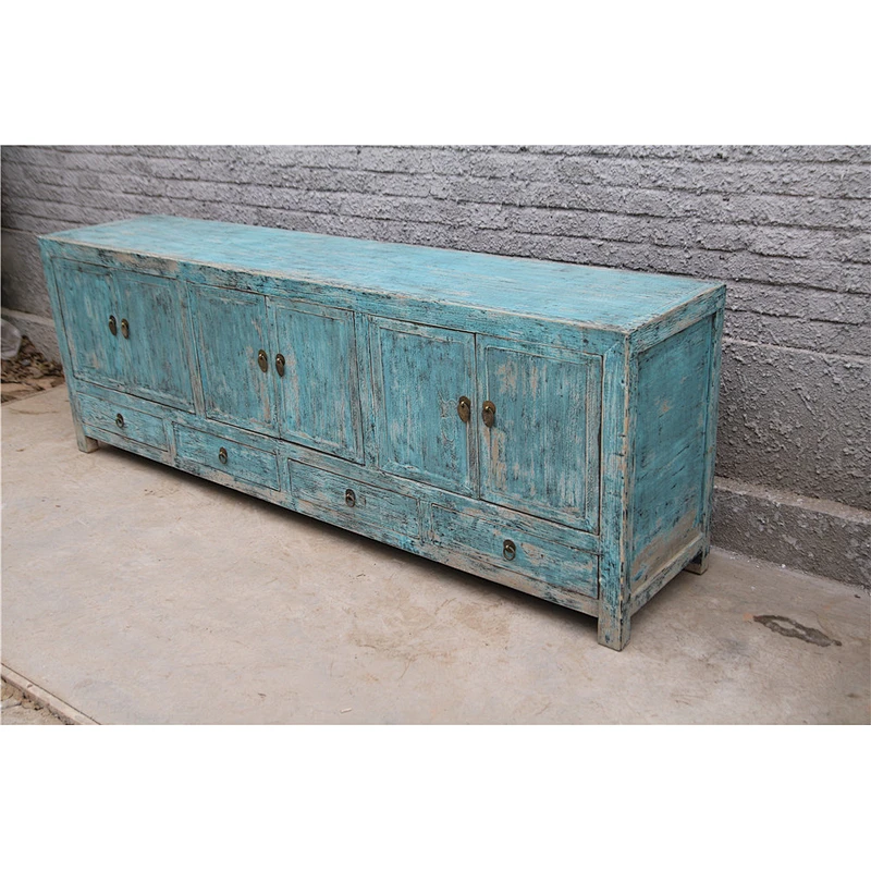 Chinese Antique TV stand& TV sideboard teal finsihes