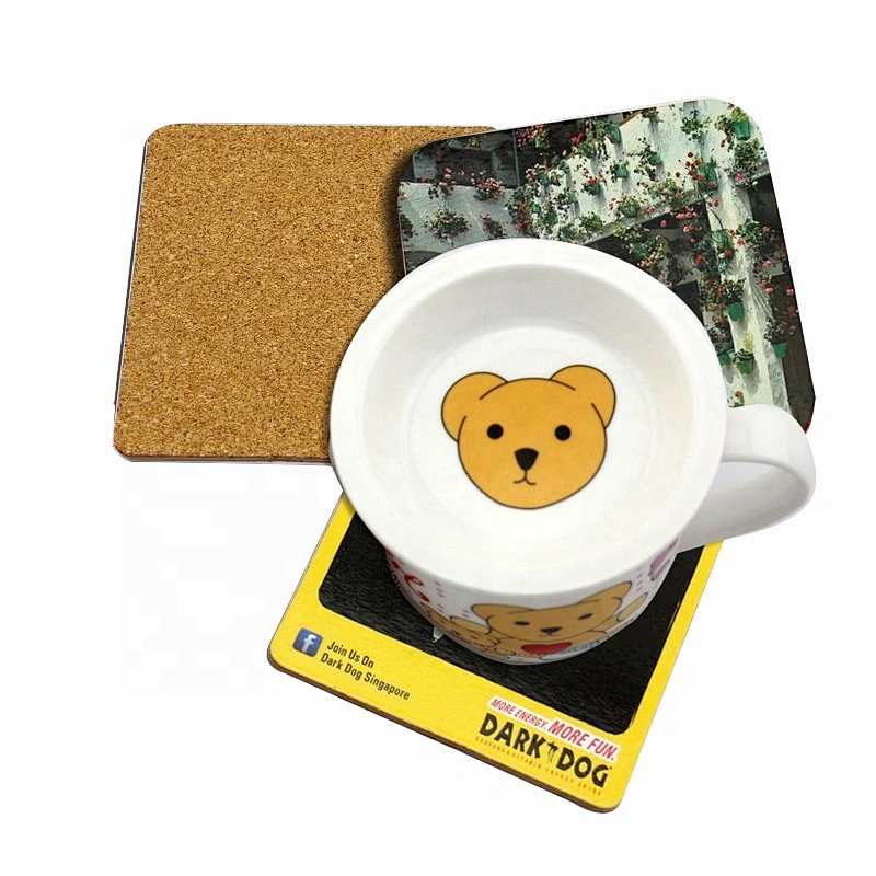 Wholesale Custom made logo wood office desk tea coaster