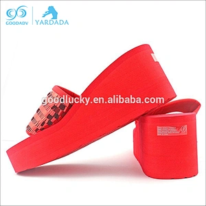 EVA outsole comfy wedge flip flops for ladies casual wedding flip flops