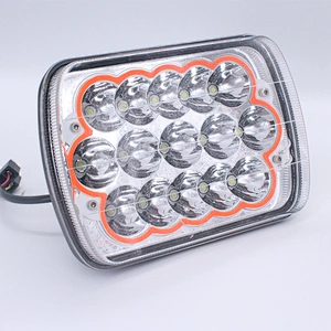 Lightech Auto Parts 5x7'' Square Sealed Beam 45W Led Headlight With DRL