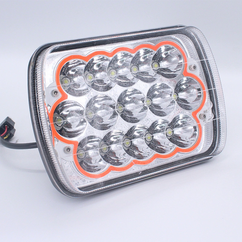 Lightech Auto Parts 5x7'' Square Sealed Beam 45W Led Headlight With DRL