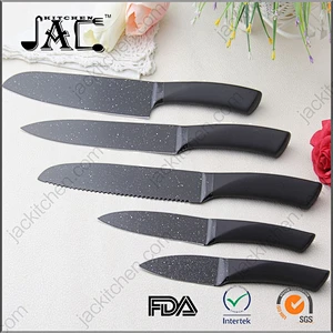 Professional Marble Coating Black Chef Knife Set