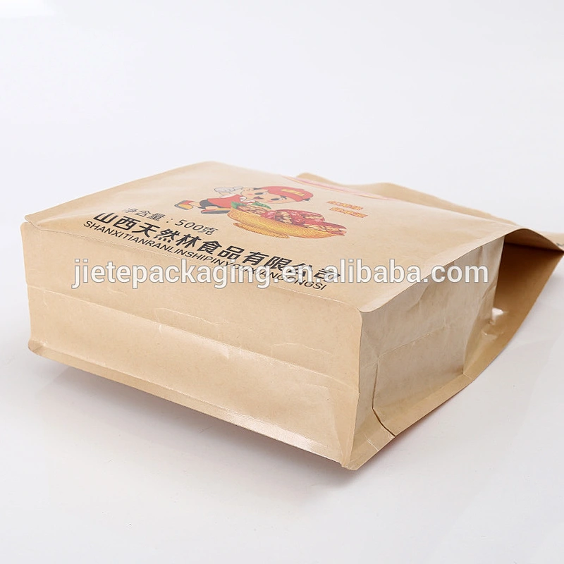Stand up ziplock pouch food bag,ziplock stand up kraft paper bag