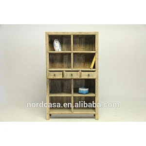 Antique recycle solid wood bookcase