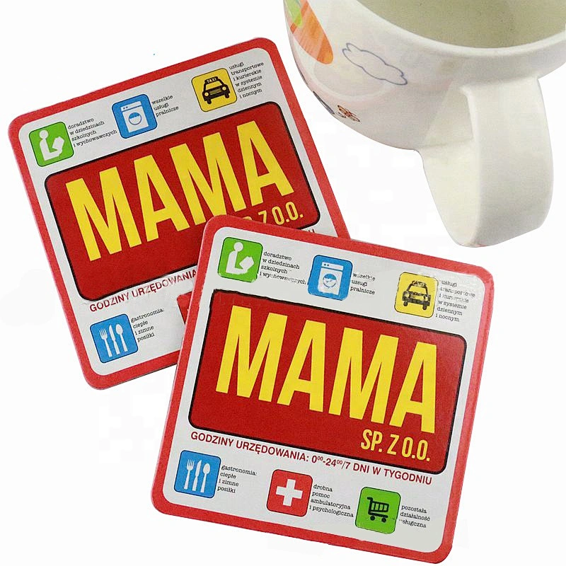 shaped printed MDF cork beer coaster mat