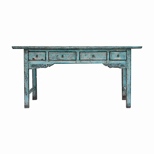 recycle pine wood antique chinese 4 drawer table